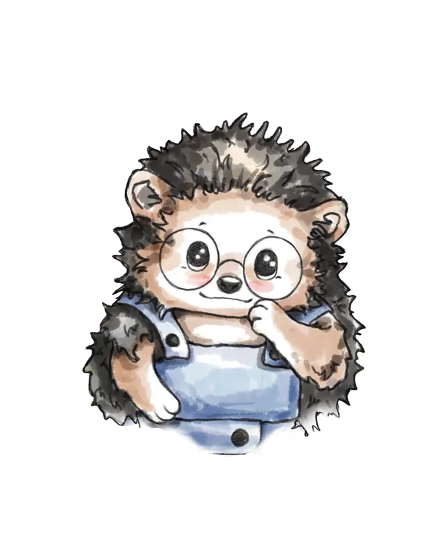 Portrait of Finley the hedgehog representing the fruit of the spirit of peace in FOTS Forest